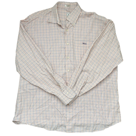 Peter Millar Shirt Men's XL Orange Plaid 100% Cotton Long Sleeve Button Down - Picture 1 of 8